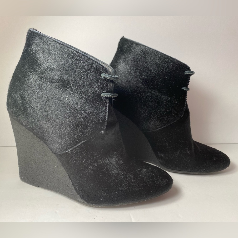 Burberry prorsum Benton wedge ponyhair ankle boots black 39 8.5 - Picture 4 of 10